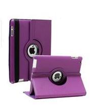 Apple iPad 2/3/4 Rotatable Leather Stand Case - Purple