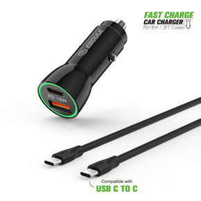 Esoulk Type C Fast Charger Car Kit Combo 18Watts