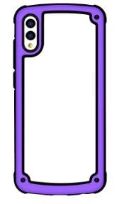 Apple iPhone XR Colored Frame Transparent Clear Hybrid Case - Purple