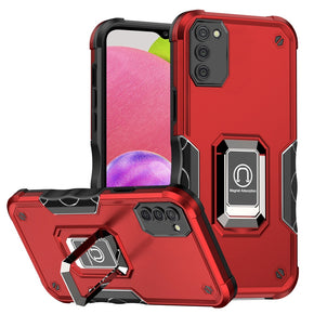 Samsung Galaxy A03s OPTIMUM Hybrid Case (with Magnetic Ring Stand) - Red