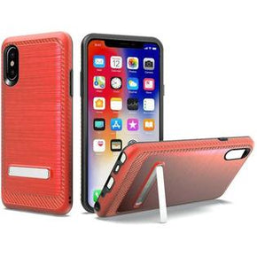 Apple iPhone XR Brushed Hybrid Kickstand Case - Red