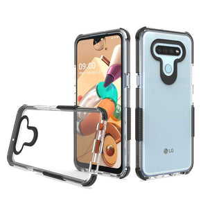 LG Stylo 6 Flexible Transparent Colored Frame Case Cover