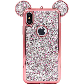 Apple iPhone Xs/X Glitter Teddy Case Cover