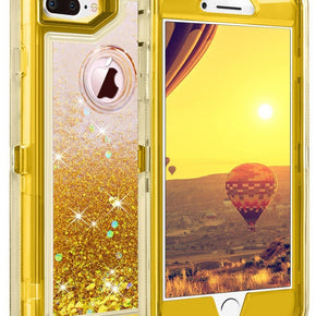 Apple iPhone 8/7/6 Plus Heavy Duty Water Glitter Case - Gold