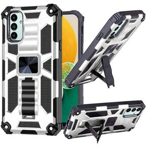 Samsung Galaxy A02s Machine Hybrid Case (with Magnetic Kickstand) - Silver