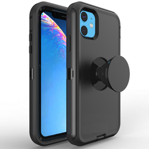 Apple iPhone 11 (6.1) Heavy Duty Hybrid Case (with Pop-socket Stand)