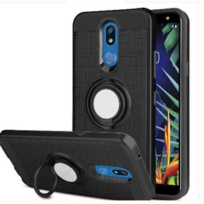LG Stylo 5 Hybrid Magnetic Ring Texture Case Cover